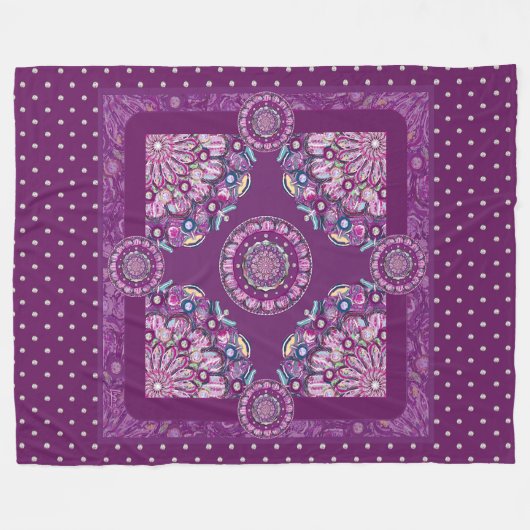 Kardinal Rosace Fleecedecke (Vorderseite (Horizontal))