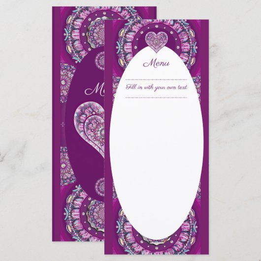 Kardinal Rosace Menükarte (Vorne/Hinten)