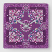 Kardinal Rosace Quadratische Wanduhr (Vorderseite)