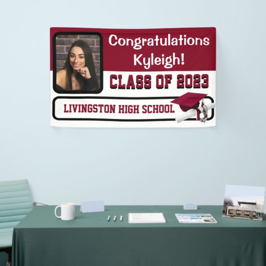 Kardinal Rot und Weiß Abschluss Banner (Messeveranstaltung)