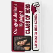 Kardinal Rot und Weiß Abschluss Banner (Vertikal)