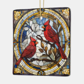 Kardinal-Rot-Vogelgeweih-Gedenkrunde Keramikornament (Links)