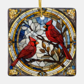 Kardinal-Rot-Vogelgeweih-Gedenkrunde Keramikornament (Vorderseite)