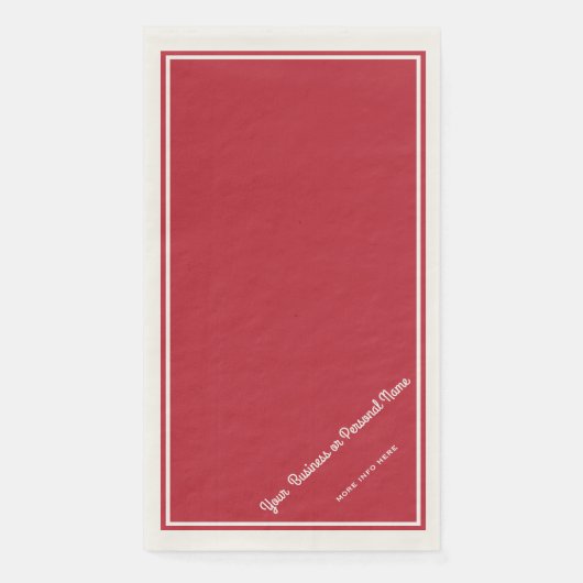 Kardinal rot - Vollfarbe personalisiert Serviette (Vorderseite)