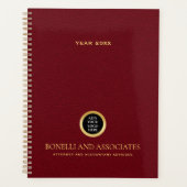 Kardinal Roter Round-Logo-Name Beruflich Planer (Vorderseite)