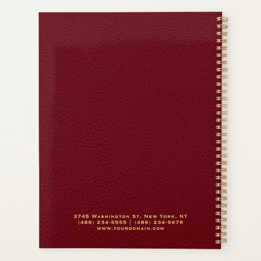 Kardinal Roter Round-Logo-Name Beruflich Planer (Rückseite)