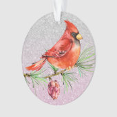 Kardinal - Roter Vogel Ornament (Vorderseite)