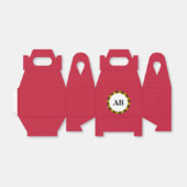 Kardinal roter Vollfarbe mit Monogramm Geschenkschachtel (Ungefaltet)