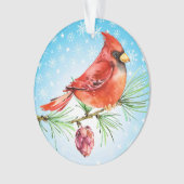 Kardinal - Rotes Vogelornament Ornament (Vorderseite)