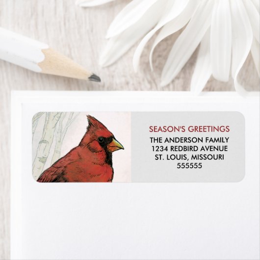 Kardinal Season's Greetings Rücksendeadressen-Aufk (Insitu)