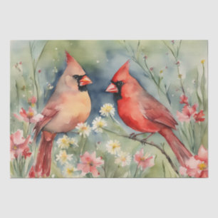 "Kardinal Serenade: Ein Blumenmotiv Seidenpapier