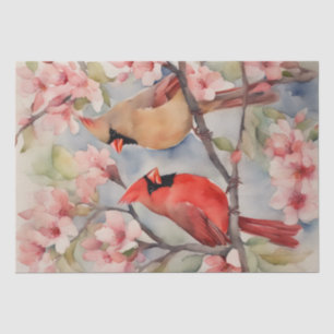 "Kardinal Serenade: Ein Blumenmotiv Seidenpapier