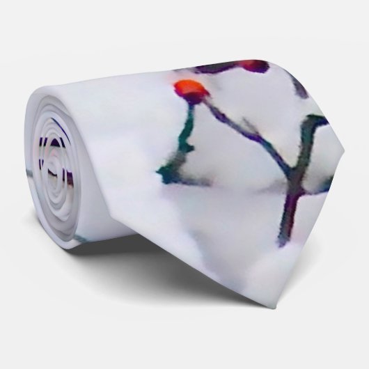 Kardinal Snow Tree Foto Krawatte (Gerollt)