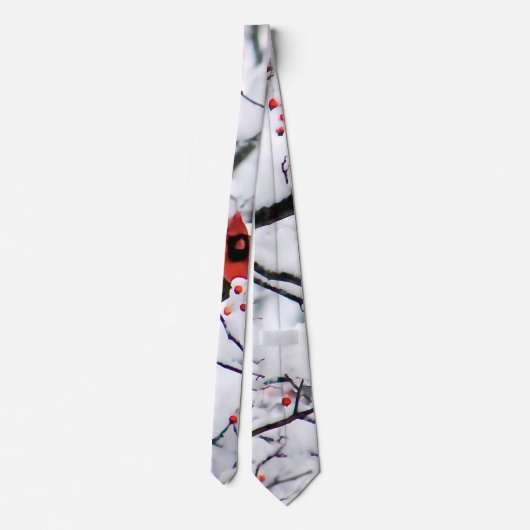 Kardinal Snow Tree Foto Krawatte (Rückseite)