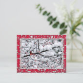 Kardinal Snow Tree Foto Weihnachten Postkarte (Stehend Vorderseite)