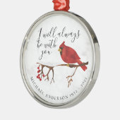 Kardinal Snow Weihnachten Erinnerung Ornament Aus Metall (Links)