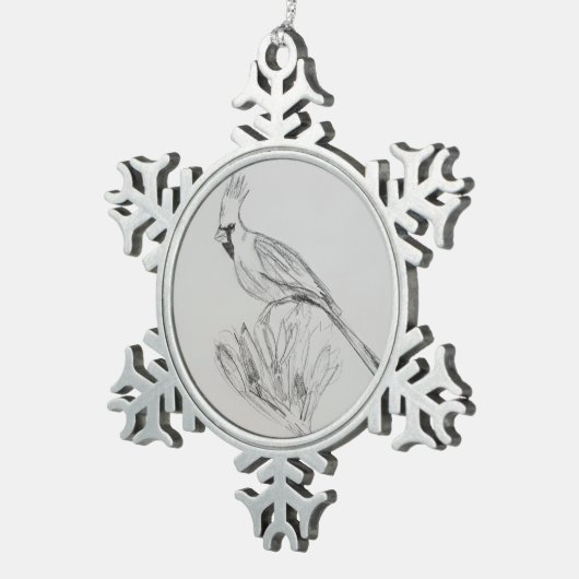 Kardinal Snowflake Gerahmte Ornament (Rechts)
