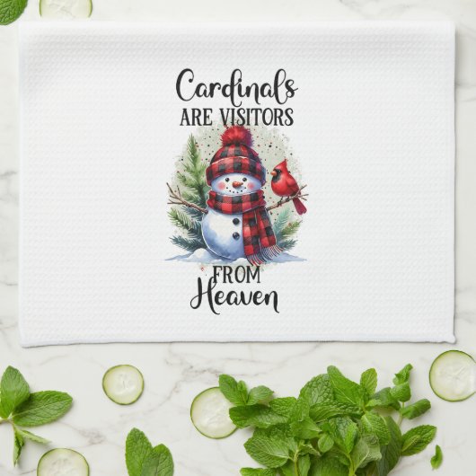Kardinal & Snowman Geschirrtuch (Gefaltet)