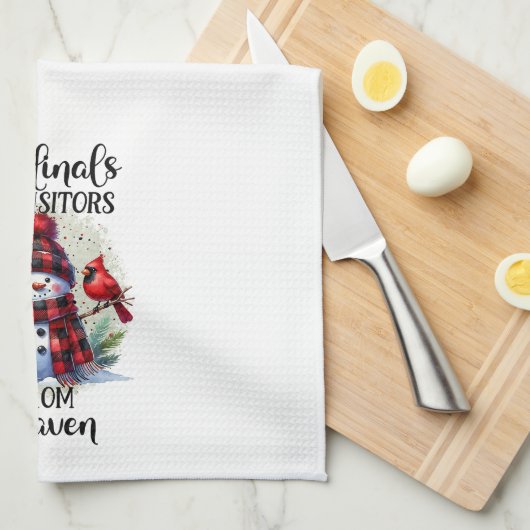 Kardinal & Snowman Geschirrtuch (Viertel Falte)