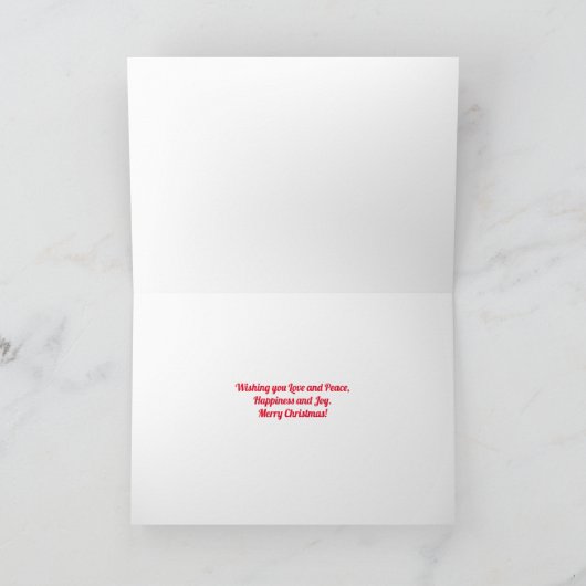 Kardinal Snowy Branch Tree Weihnachtskarte Karte (Innenseite)