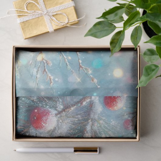 Kardinal Snowy Forest Decoupage Seidenpapier (Geschenk)