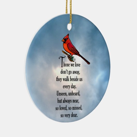 Kardinal "So Loved" Gedicht Keramik Ornament (Rechts)