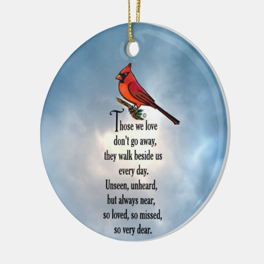 Kardinal "So Loved" Gedicht Keramik Ornament (Links)