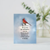 Kardinal "So Loved" Gedicht Postkarte (Stehend Vorderseite)