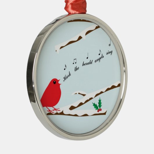 Kardinal Song Premium Weihnachtsdekoration Ornament Aus Metall (Rechts)