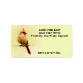 Kardinal Songbird Adressaufkleber (Vorne)