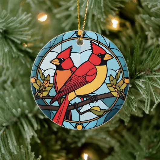 Kardinal-Speicherspeicher für festgehaltenes Glas Keramik Ornament (Baum)