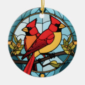 Kardinal-Speicherspeicher für festgehaltenes Glas Keramik Ornament (Vorne)