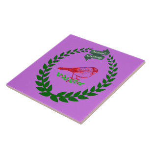 Kardinal-Stechpalmen-Kranz-Saisons Violetter Schim Fliese