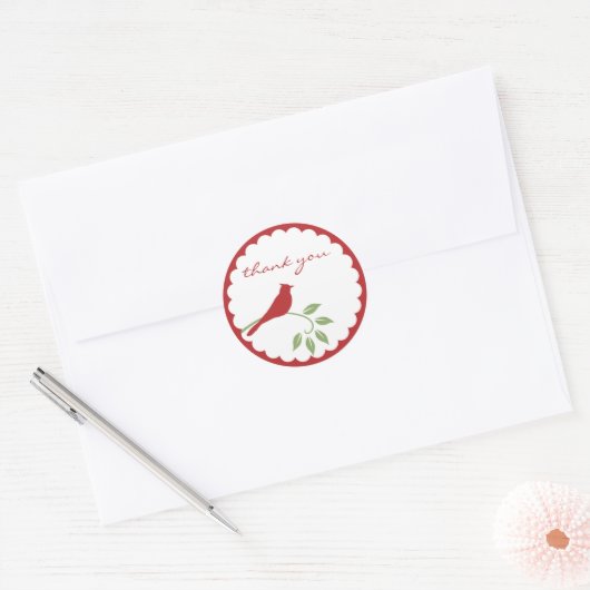 Kardinal Sticker - Vielen Dank (Umschlag)