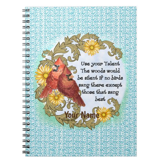 Kardinal Talent Christlich Notebook Notizblock (Vorderseite)