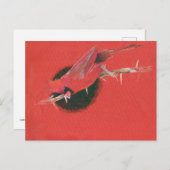 Kardinal-Tierabbildungen zeichnend rot Postkarte (Vorne/Hinten)