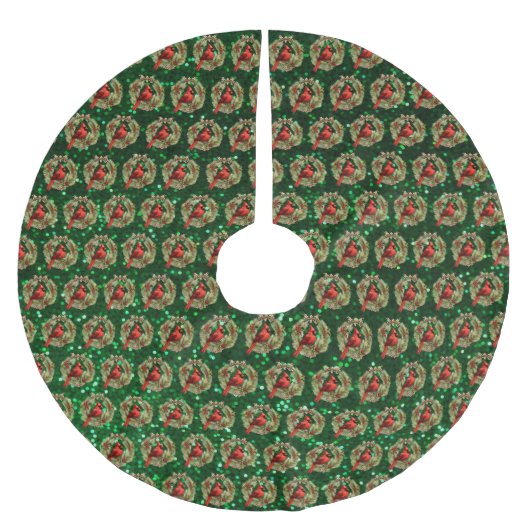 Kardinal Tree Skirt Polyester Weihnachtsbaumdecke (Vorderseite)