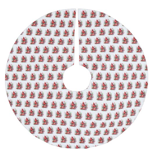 Kardinal Tree Skirt Polyester Weihnachtsbaumdecke (Vorderseite)