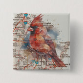 Kardinal über Virginia Road Map Button (Vorderseite)