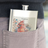 Kardinal über Virginia Road Map Flachmann (Beispiel)