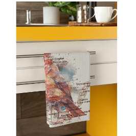 Kardinal über Virginia Road Map Geschirrtuch