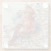 Kardinal über Virginia Road Map Glasuntersetzer (Rückseite)