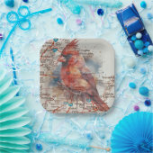 Kardinal über Virginia Road Map Pappteller (Party)