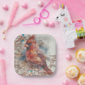 Kardinal über Virginia Road Map Pappteller (Party)