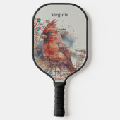 Kardinal über Virginia Road Map Pickleball Schläger (Rückseite)