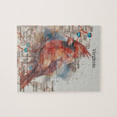 Kardinal über Virginia Road Map Puzzle (Horizontal)