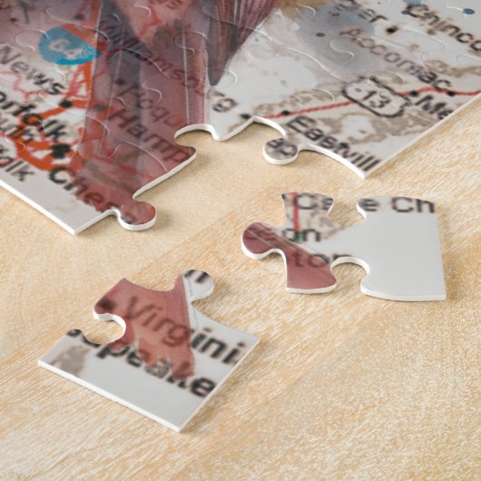 Kardinal über Virginia Road Map Puzzle (Seite)