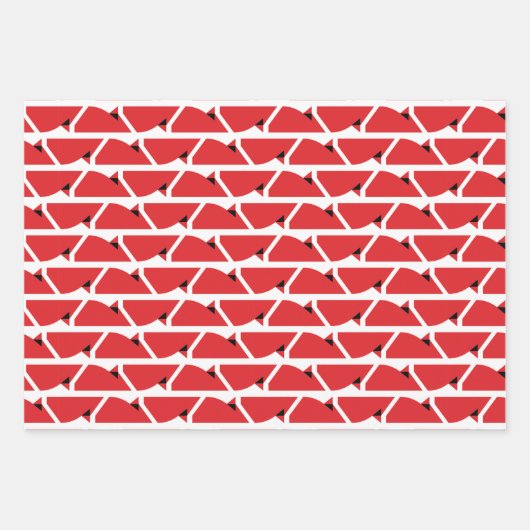 Kardinal-Umschlagpapier für Retro-Flachblatt-Set 3 Geschenkpapier Set (Vorderseite 3)