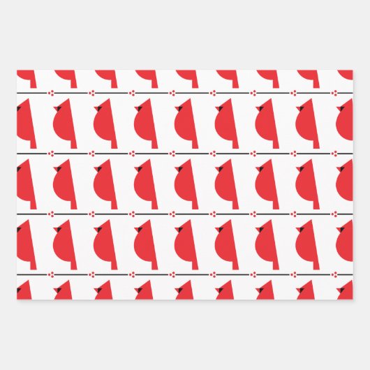 Kardinal-Umschlagpapier für Retro-Flachblatt-Set 3 Geschenkpapier Set (Vorderseite 2)