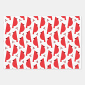Kardinal-Umschlagpapier für Retro-Flachblatt-Set 3 Geschenkpapier Set (Vorderseite)